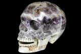 Realistic, Carved Chevron Amethyst Skull #111209-2
